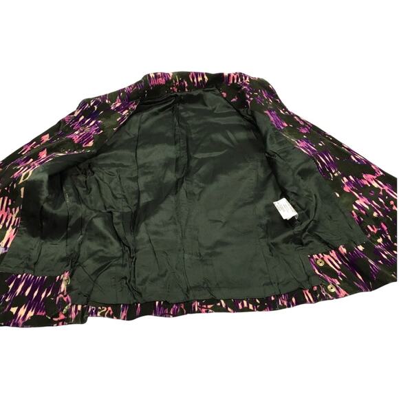 Versace Jacket Corduroy Floral Print Keyhole Cutout Long Sleeve Women's IT 42 - Picture 12 of 12